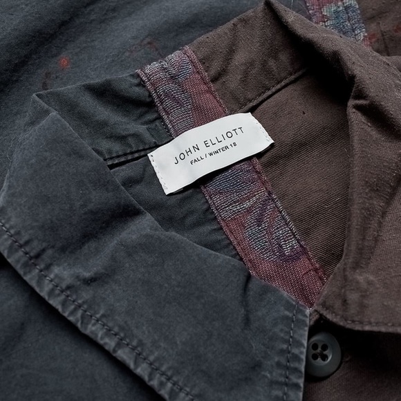 🔥 John Elliott Distorted Military Paint Splatter Shirt Washed Black - Picture 11 of 12